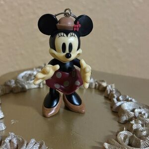 Vintage Minnie Mouse Keychain with Pink Dress